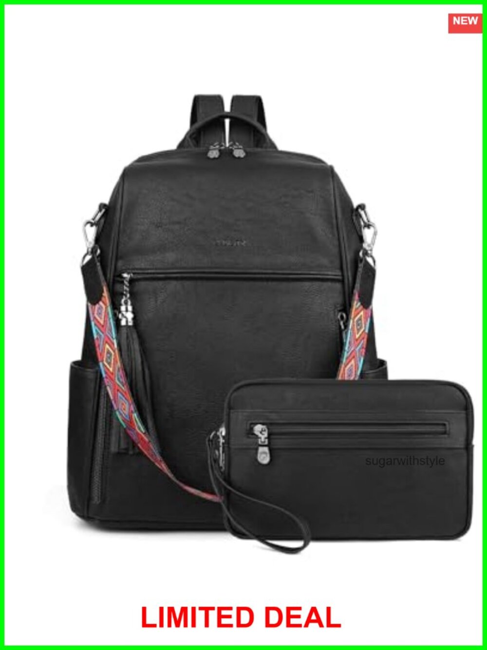 PU Leather Convertible Backpack Purse 15.6 inch Laptop Travel Work Bag